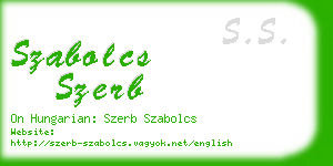 szabolcs szerb business card